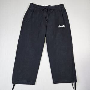 Nike LeBron James Mens L Open Hem Black Fleece Pants Sweatpants FB7127-010 Crop